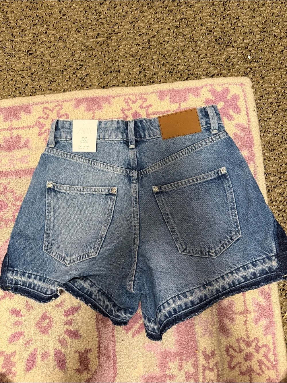 Zara Two-Tone Blue Denim Shorts